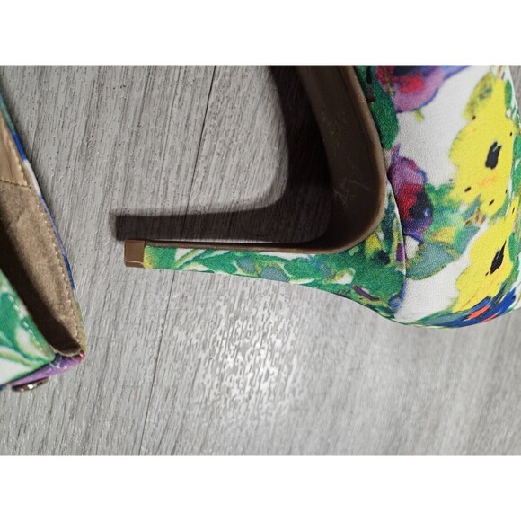Liz Claiborne Women's Peep Toe Heels Multicolor Ivy Floral Pumps Shoes 10M - Picture 6 of 16